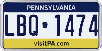 PA license plate LBQ1474
