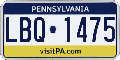 PA license plate LBQ1475