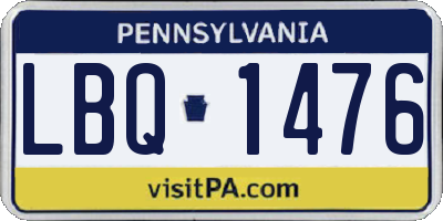 PA license plate LBQ1476