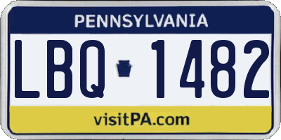 PA license plate LBQ1482