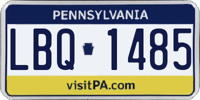 PA license plate LBQ1485