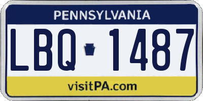 PA license plate LBQ1487