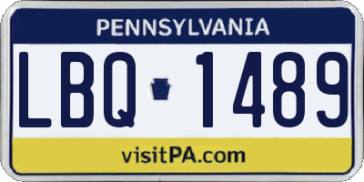 PA license plate LBQ1489