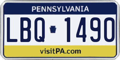 PA license plate LBQ1490
