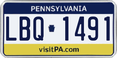 PA license plate LBQ1491