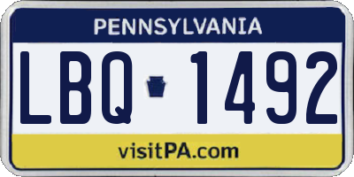 PA license plate LBQ1492