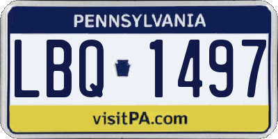 PA license plate LBQ1497