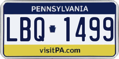 PA license plate LBQ1499
