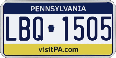 PA license plate LBQ1505