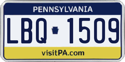 PA license plate LBQ1509