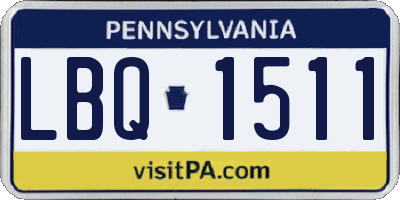 PA license plate LBQ1511