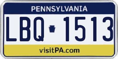 PA license plate LBQ1513