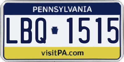 PA license plate LBQ1515