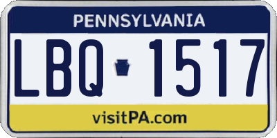 PA license plate LBQ1517