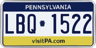 PA license plate LBQ1522