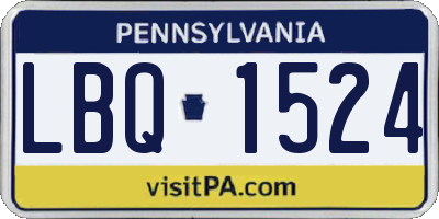PA license plate LBQ1524