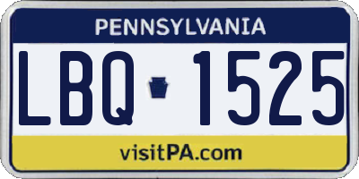 PA license plate LBQ1525