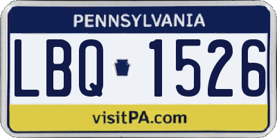 PA license plate LBQ1526