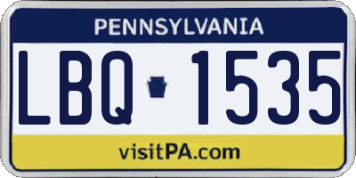 PA license plate LBQ1535