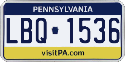 PA license plate LBQ1536