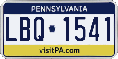 PA license plate LBQ1541