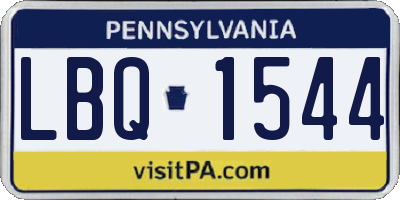 PA license plate LBQ1544