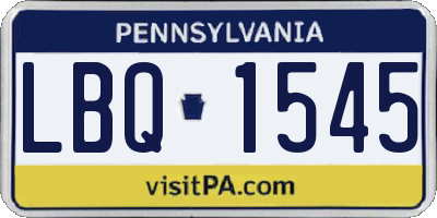 PA license plate LBQ1545