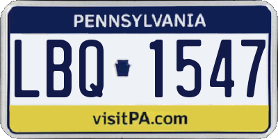 PA license plate LBQ1547