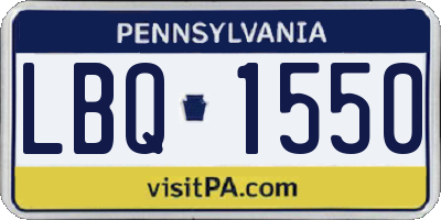 PA license plate LBQ1550