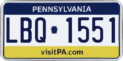 PA license plate LBQ1551