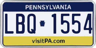 PA license plate LBQ1554