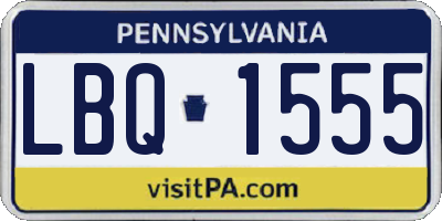 PA license plate LBQ1555