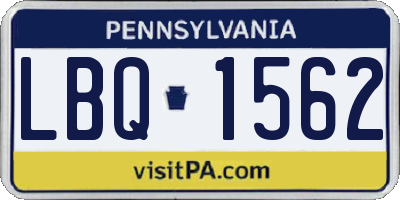 PA license plate LBQ1562