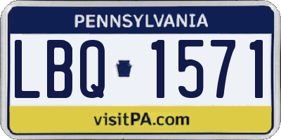 PA license plate LBQ1571