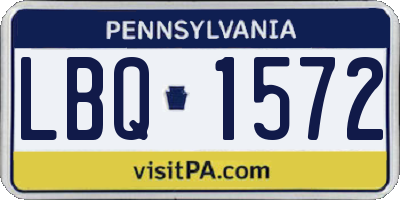 PA license plate LBQ1572