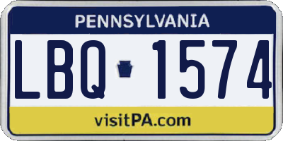 PA license plate LBQ1574