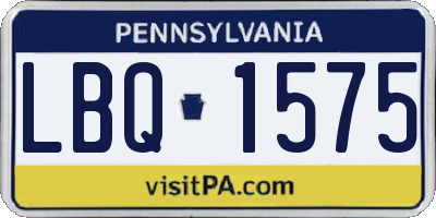 PA license plate LBQ1575