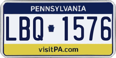 PA license plate LBQ1576