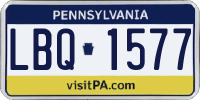 PA license plate LBQ1577