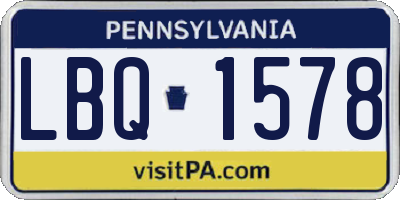 PA license plate LBQ1578