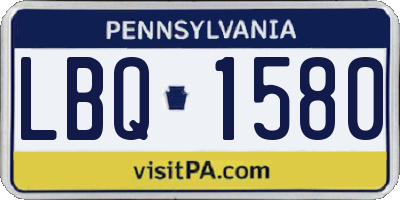 PA license plate LBQ1580