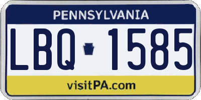PA license plate LBQ1585