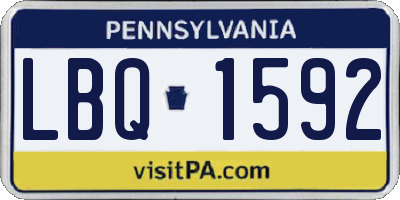 PA license plate LBQ1592