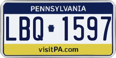 PA license plate LBQ1597