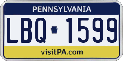 PA license plate LBQ1599