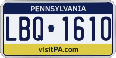 PA license plate LBQ1610