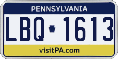 PA license plate LBQ1613