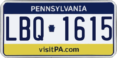 PA license plate LBQ1615