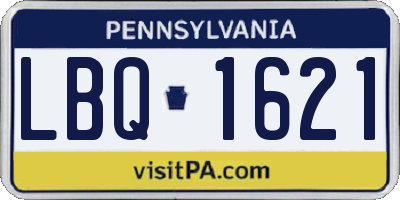 PA license plate LBQ1621