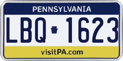 PA license plate LBQ1623